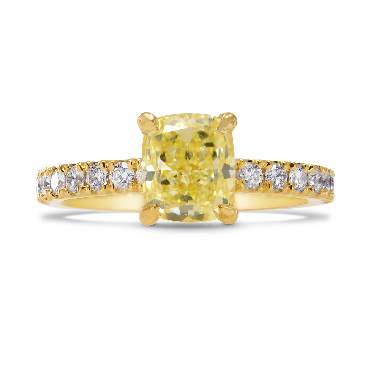 Fancy Light Yellow Cushion Diamond Engagement Ring