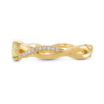 Fancy Light Yellow Oval Diamond Pave Braided Ring