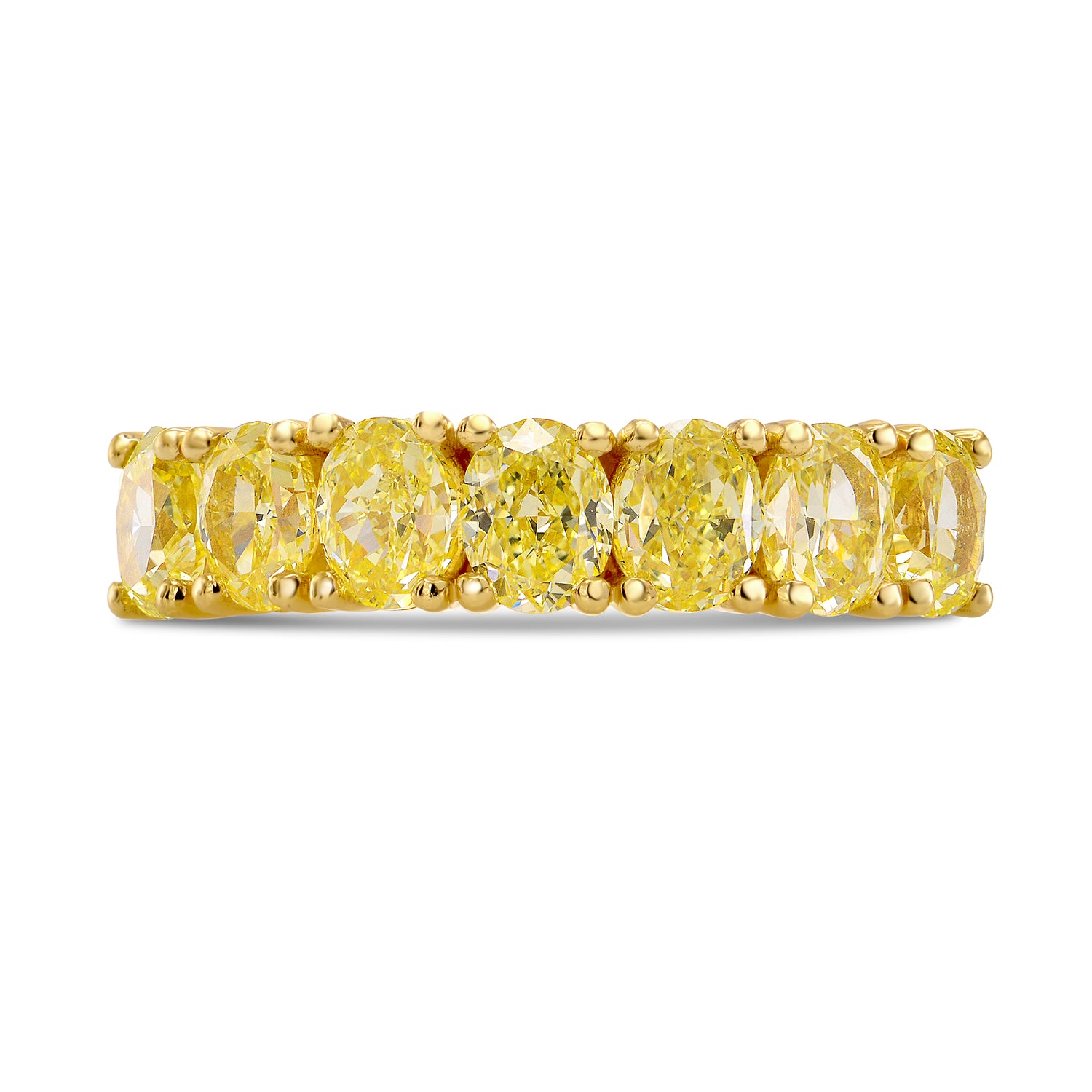 Fancy Yellow Oval Diamond Band Ring