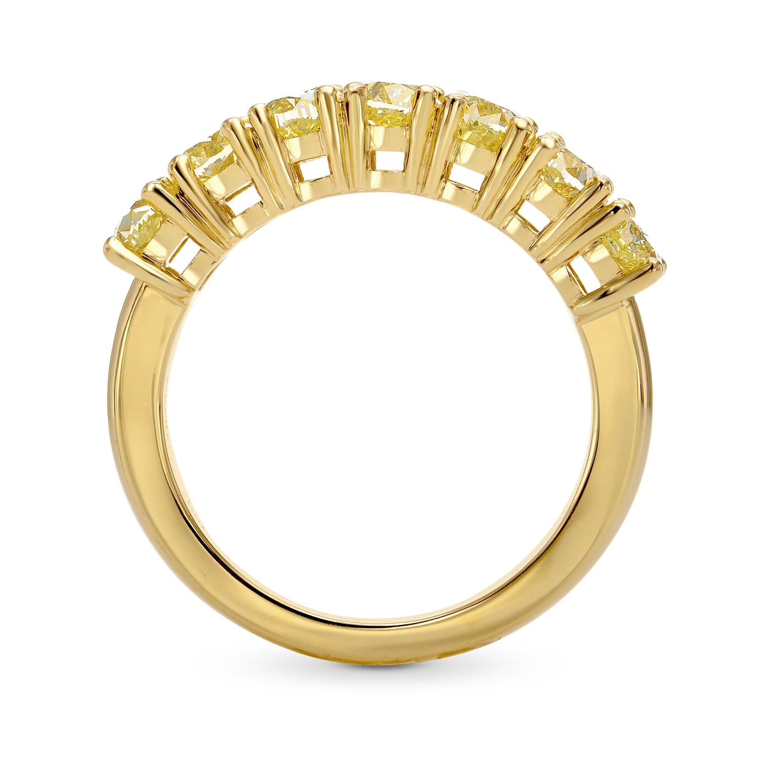 Fancy Yellow Oval Diamond Band Ring