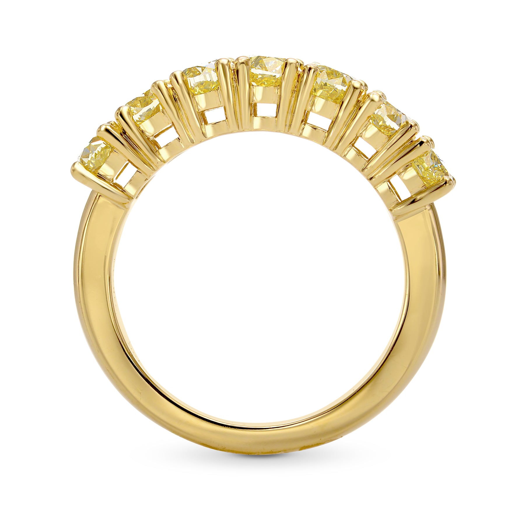 Fancy Yellow Oval Diamond Band Ring