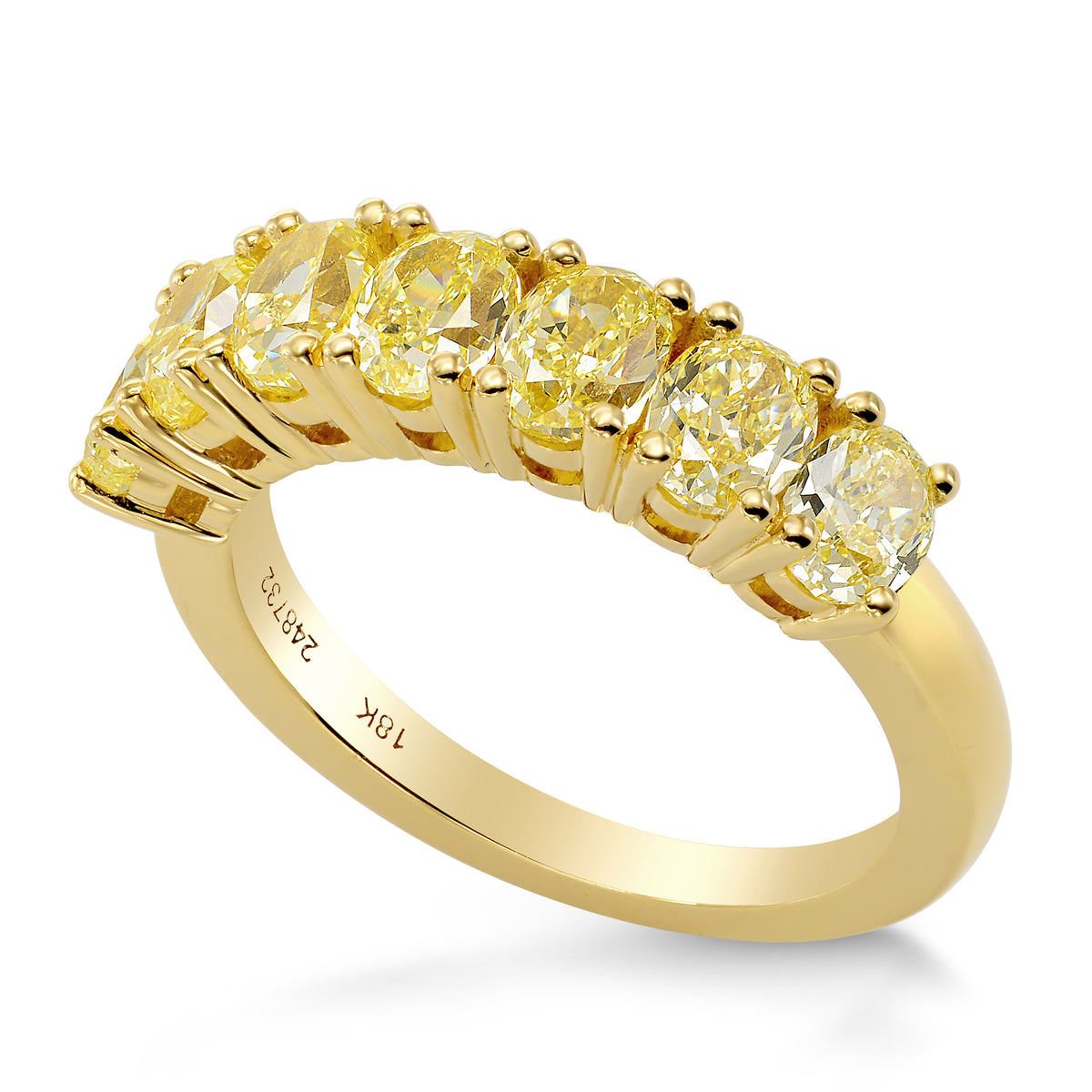 Fancy Yellow Oval Diamond Band Ring