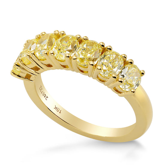 Fancy Yellow Oval Diamond Band Ring