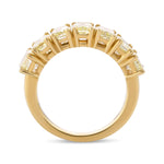 Seven Stone Fancy Yellow Radiant Diamond Band Ring