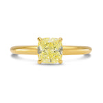Fancy Light Yellow Cushion Solitaire Ring