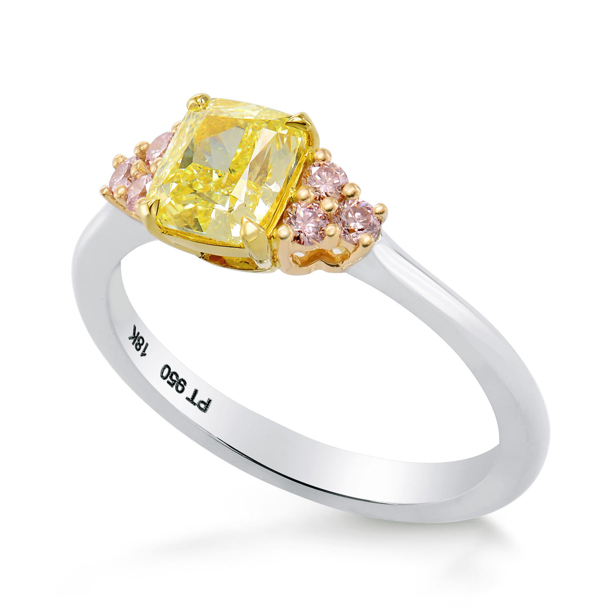 Pink Diamond Side Stone Ring Setting - 3