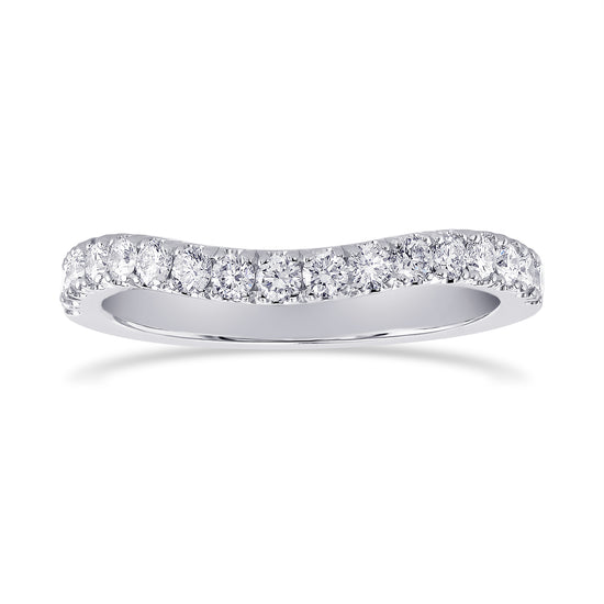 Contoured Open Pave Diamond Wedding Band