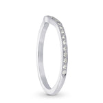 Contoured Milgrain Diamond Wedding Band - 2