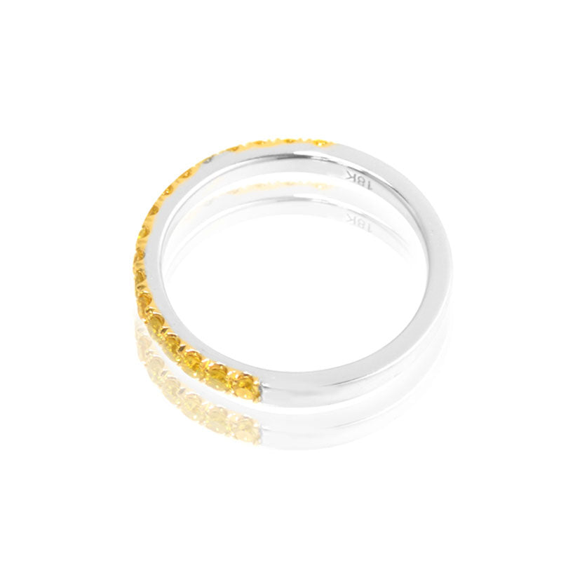 Canary Fancy Vivid Yellow Diamond Half Eternity Wedding Band - 5