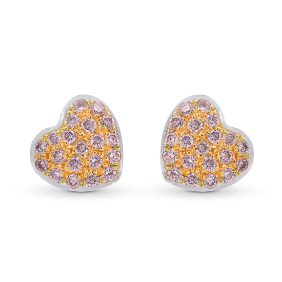 Fancy Pink Diamond Pave Heart Earrings