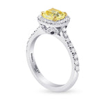Fancy Yellow Cushion Diamond Halo Ring