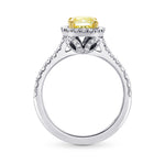 Fancy Yellow Cushion Diamond Halo Ring