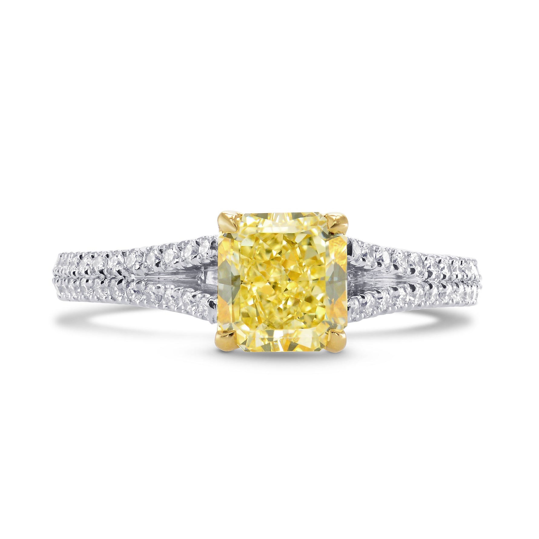 Fancy Light Yellow Radiant Diamond Engagement Ring