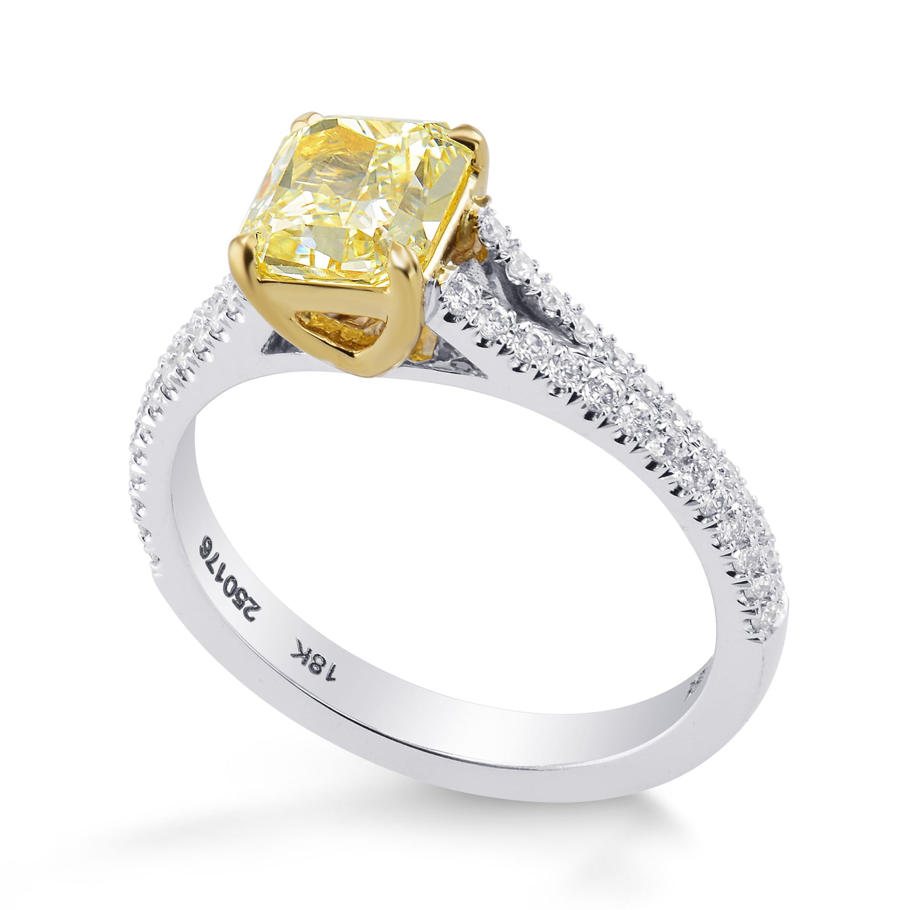 Fancy Light Yellow Radiant Diamond Engagement Ring