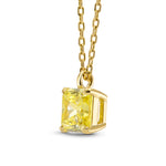 Fancy Vivid Yellow  Radiant Solitaire Pendant