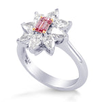 Argyle Fancy Intense Purplish Pink Emerald & Pear Diamond Ring