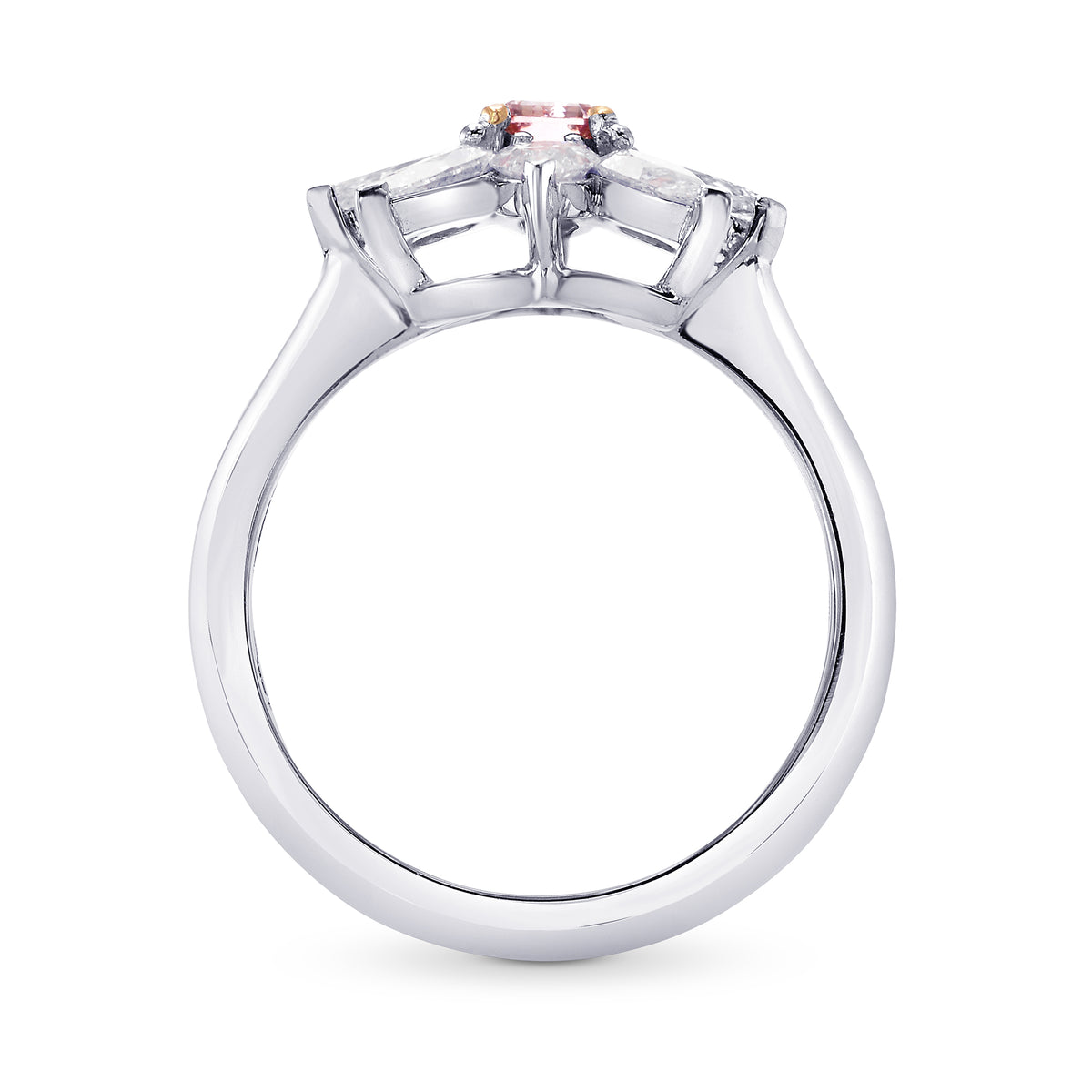 Argyle Fancy Intense Purplish Pink Emerald & Pear Diamond Ring