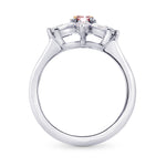 Argyle Fancy Intense Purplish Pink Emerald & Pear Diamond Ring