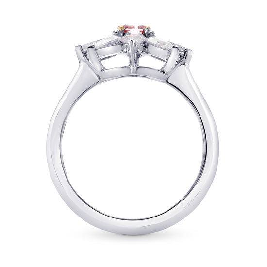 Argyle Fancy Intense Purplish Pink Emerald & Pear Diamond Ring