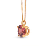Round Pink Tourmaline Solitaire Pendant