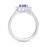 Round Sapphire & Diamond Halo Dress Ring
