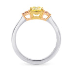Fancy Yellow Cushion & Pink Diamond Engagement Ring