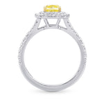 Fancy Intense Yellow Cushion Diamond Double Halo Ring