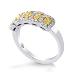 Fancy Light Yellow Radiant Diamond 5 Stone Ring