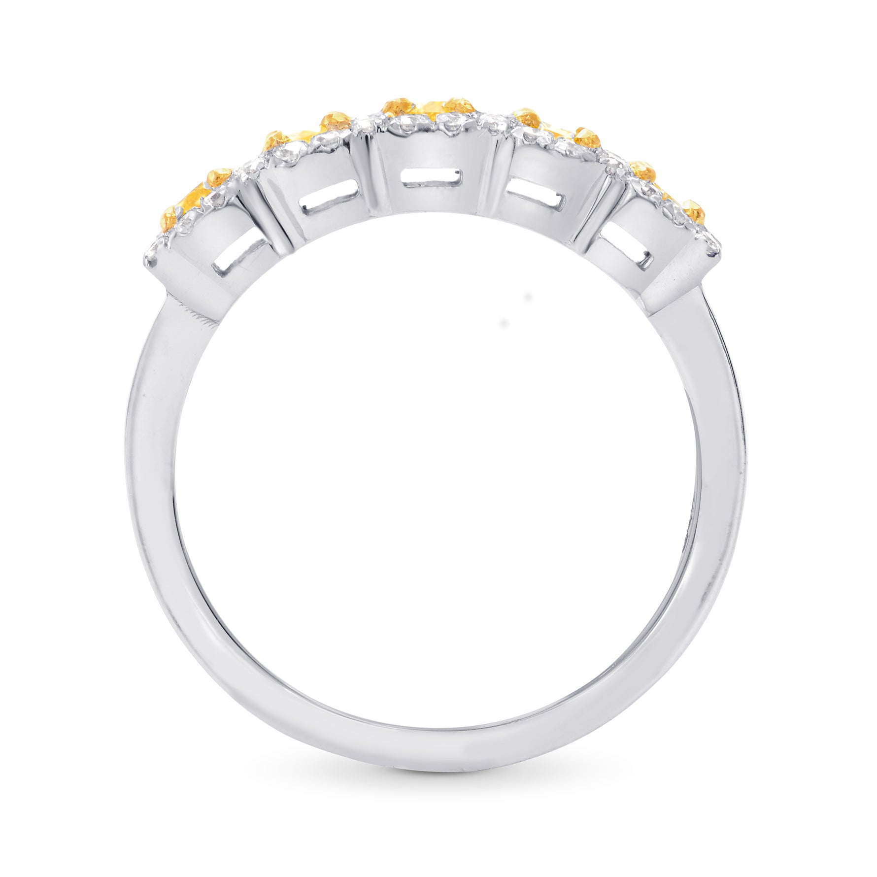 Fancy Light Yellow Radiant Diamond 5 Stone Ring