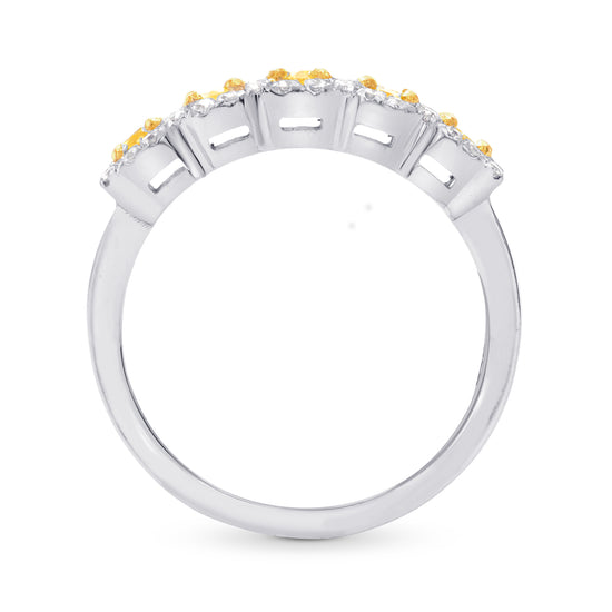 Fancy Light Yellow Radiant Diamond 5 Stone Ring
