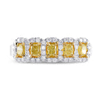 Fancy Light Yellow Radiant Diamond 5 Stone Ring