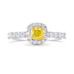 Fancy Intense Yellow Diamond Queen Halo Ring