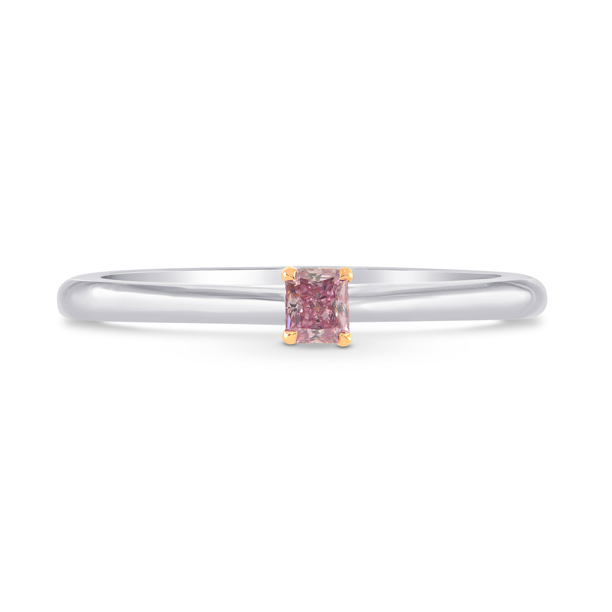 Fancy Intense Purplish Pink, Radiant Diamond Solitaire Ring