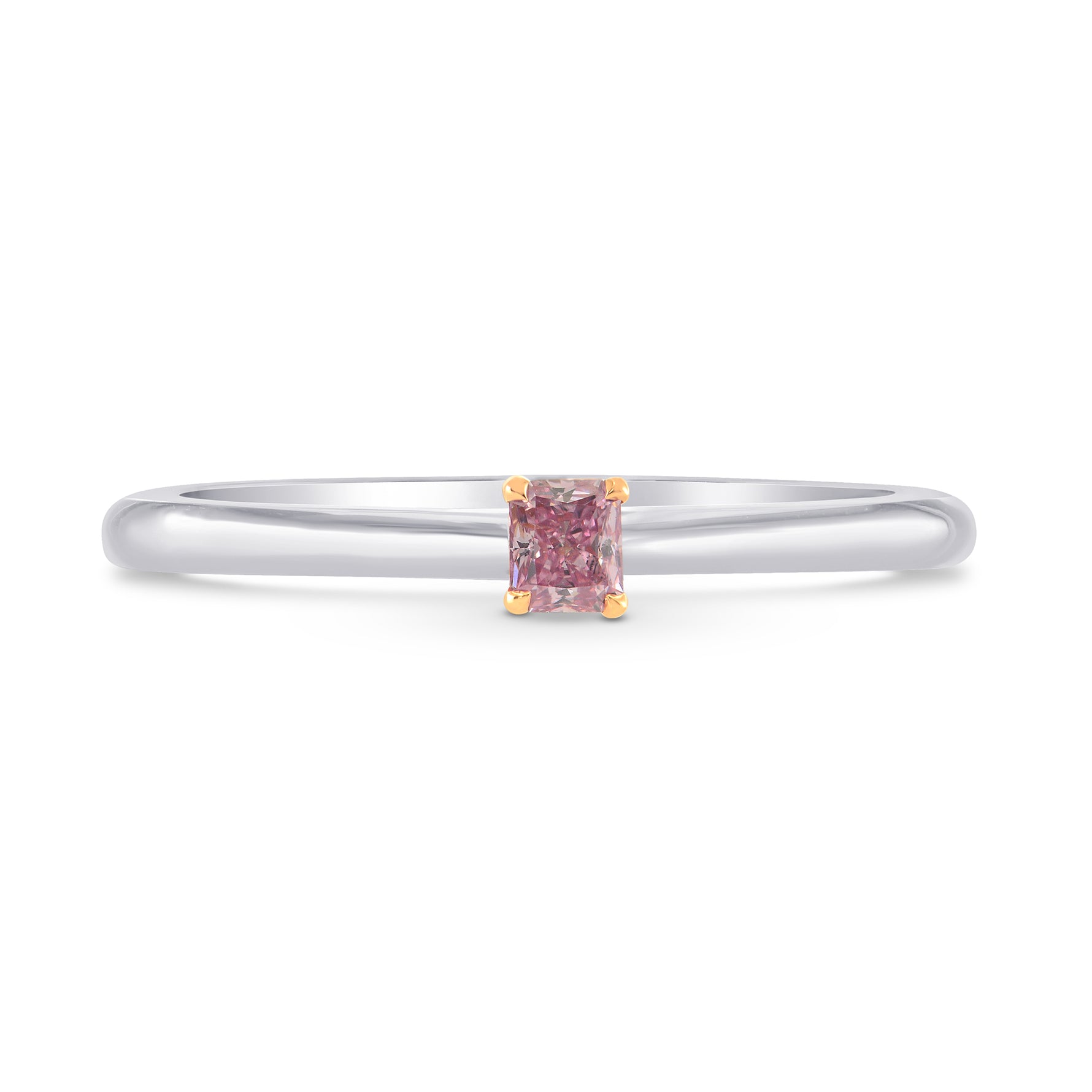 Fancy Intense Purplish Pink, Radiant Diamond Solitaire Ring