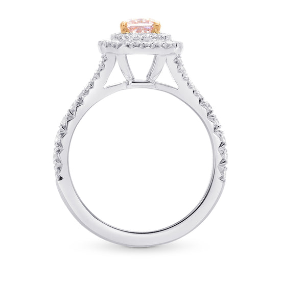 Light Pink Cushion Diamond Halo Ring