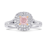 Light Pink Cushion Diamond Halo Ring