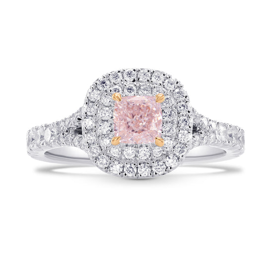 Light Pink Cushion Diamond Halo Ring