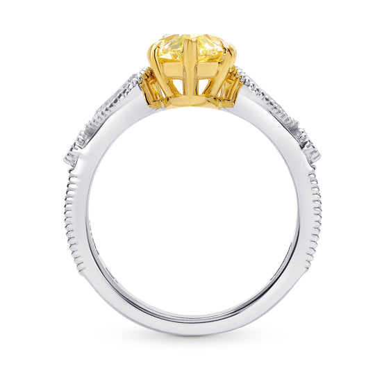 Fancy Yellow Pear Diamond Ring
