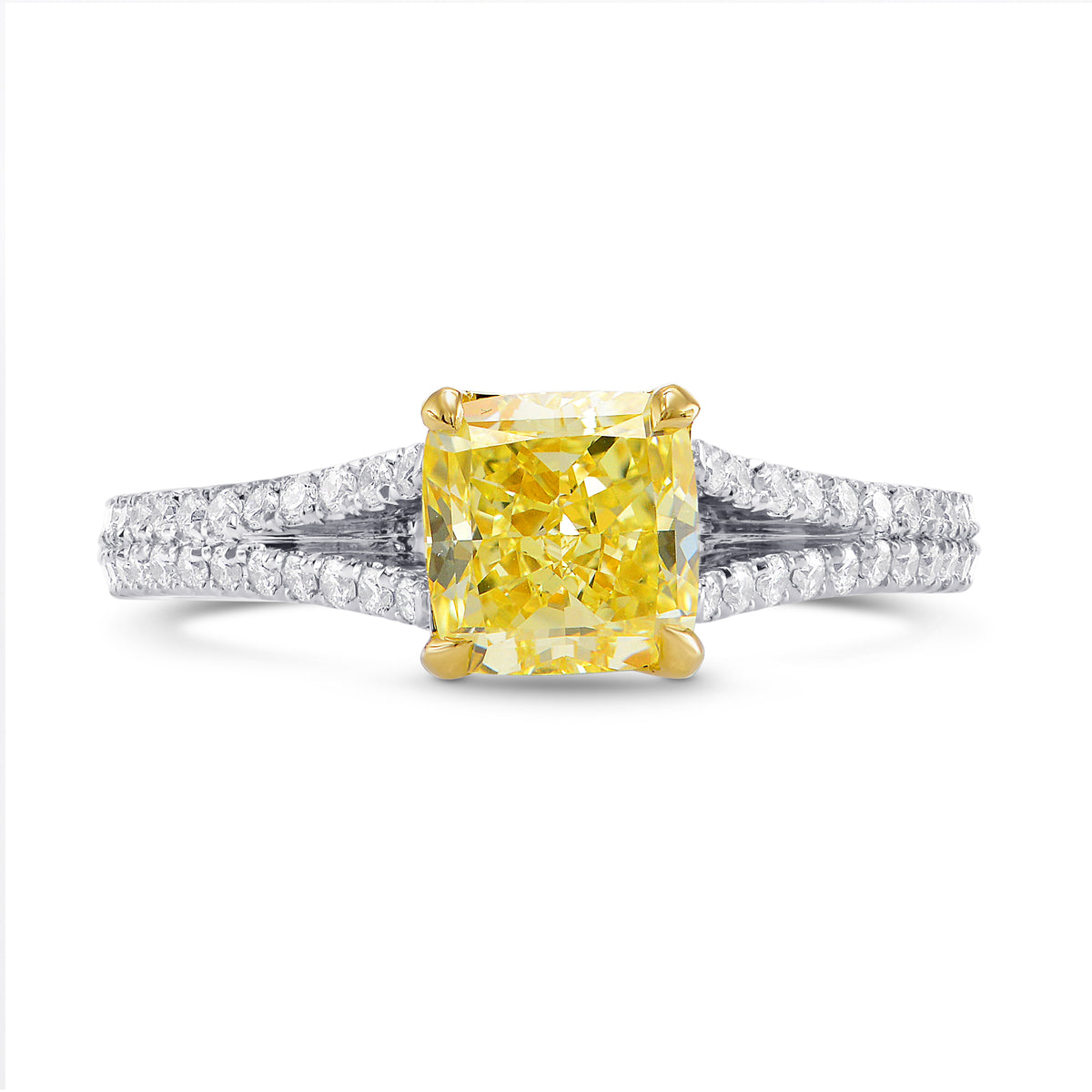 Fancy Yellow Cushion Diamond Ring