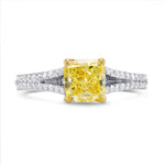 Fancy Yellow Cushion Diamond Ring