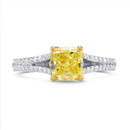Fancy Yellow Cushion Diamond Ring