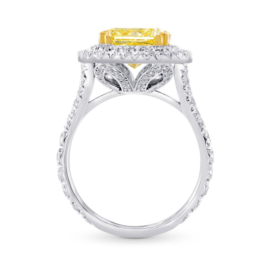 Fancy Yellow Radiant Diamond Carriage Double Halo Ring