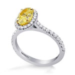 Fancy Intense Yellow, Oval Diamond Engagement & Wedding Ring Set