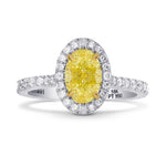 Fancy Intense Yellow, Oval Diamond Engagement & Wedding Ring Set