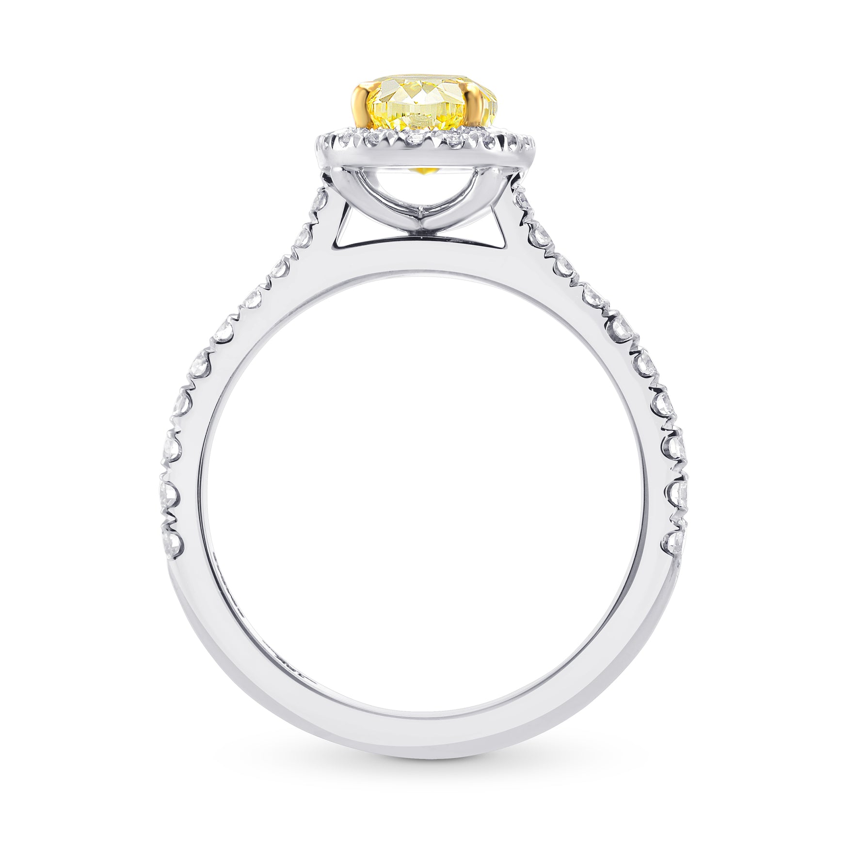 Fancy Intense Yellow, Oval Diamond Engagement & Wedding Ring Set