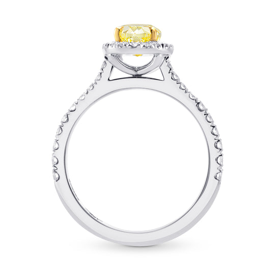 Fancy Intense Yellow, Oval Diamond Engagement & Wedding Ring Set