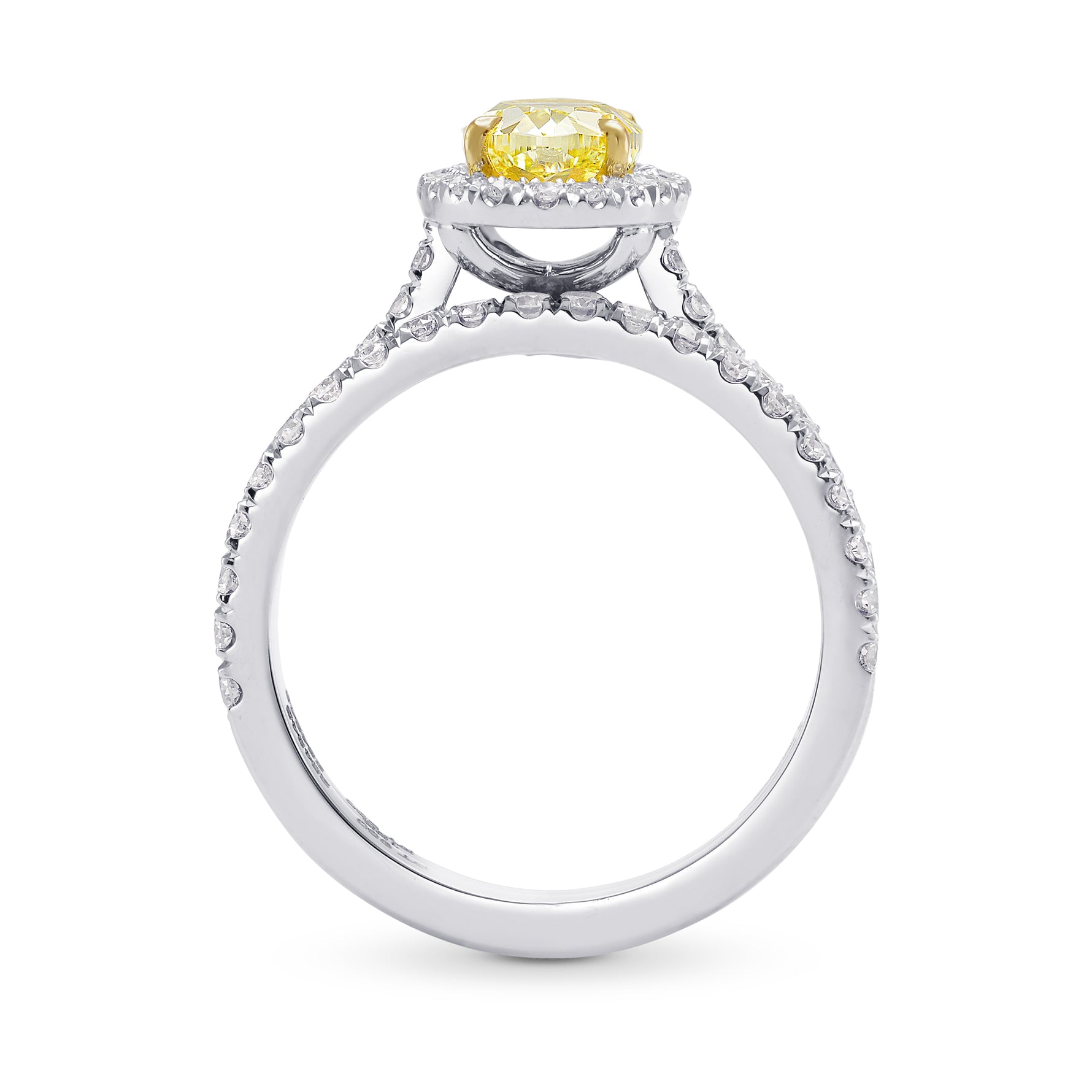 Fancy Intense Yellow, Oval Diamond Engagement & Wedding Ring Set