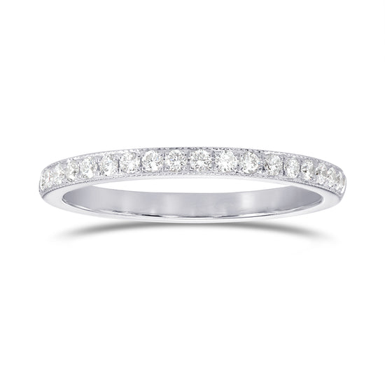 Milgrain Half Eternity Diamond Ring