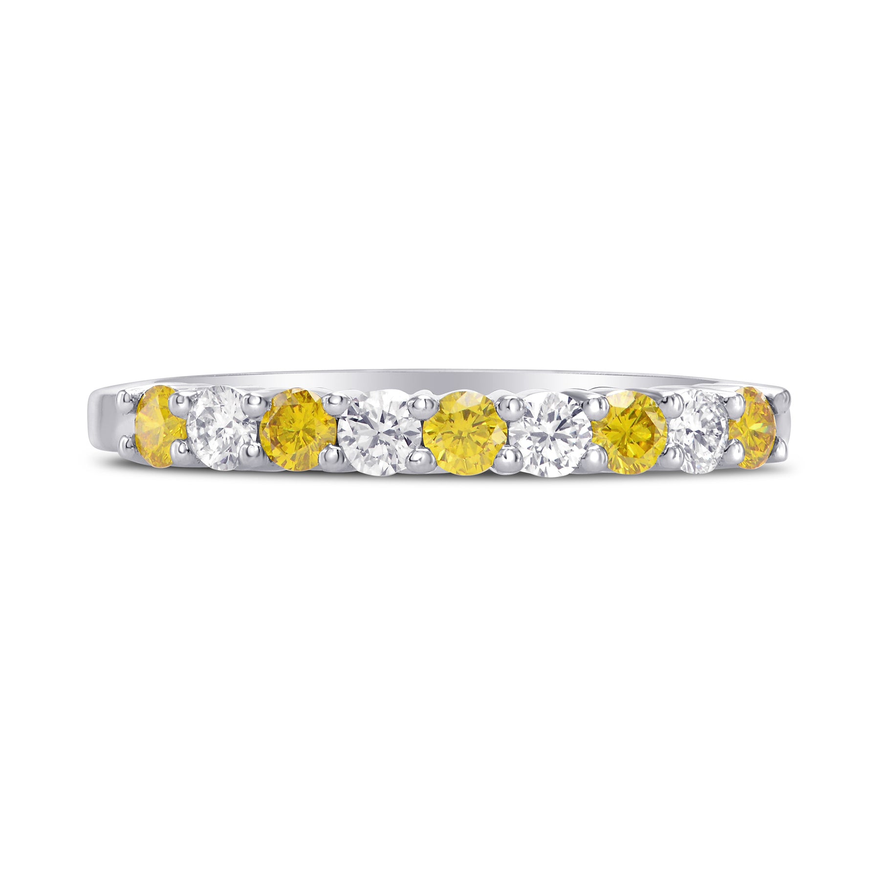 Fancy Vivid Yellow Diamond Band Ring