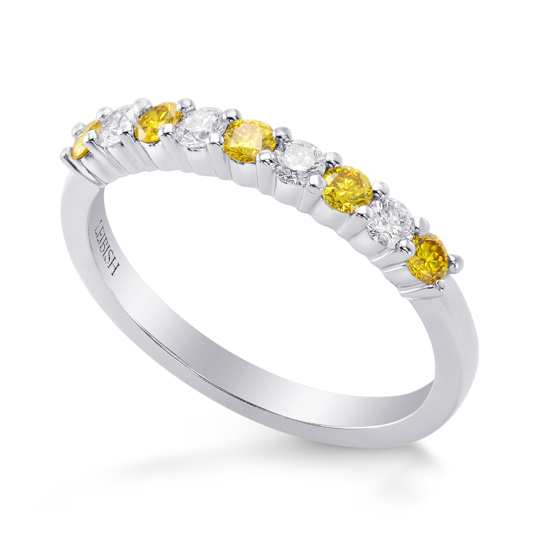 Fancy Vivid Yellow Diamond Band Ring